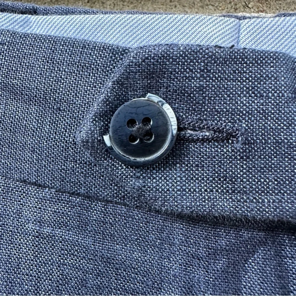 Brioni Florence Modern Fit Blue Linen Dress Pants 38R 48R Italy Puro Lino